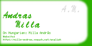 andras milla business card