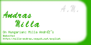 andras milla business card